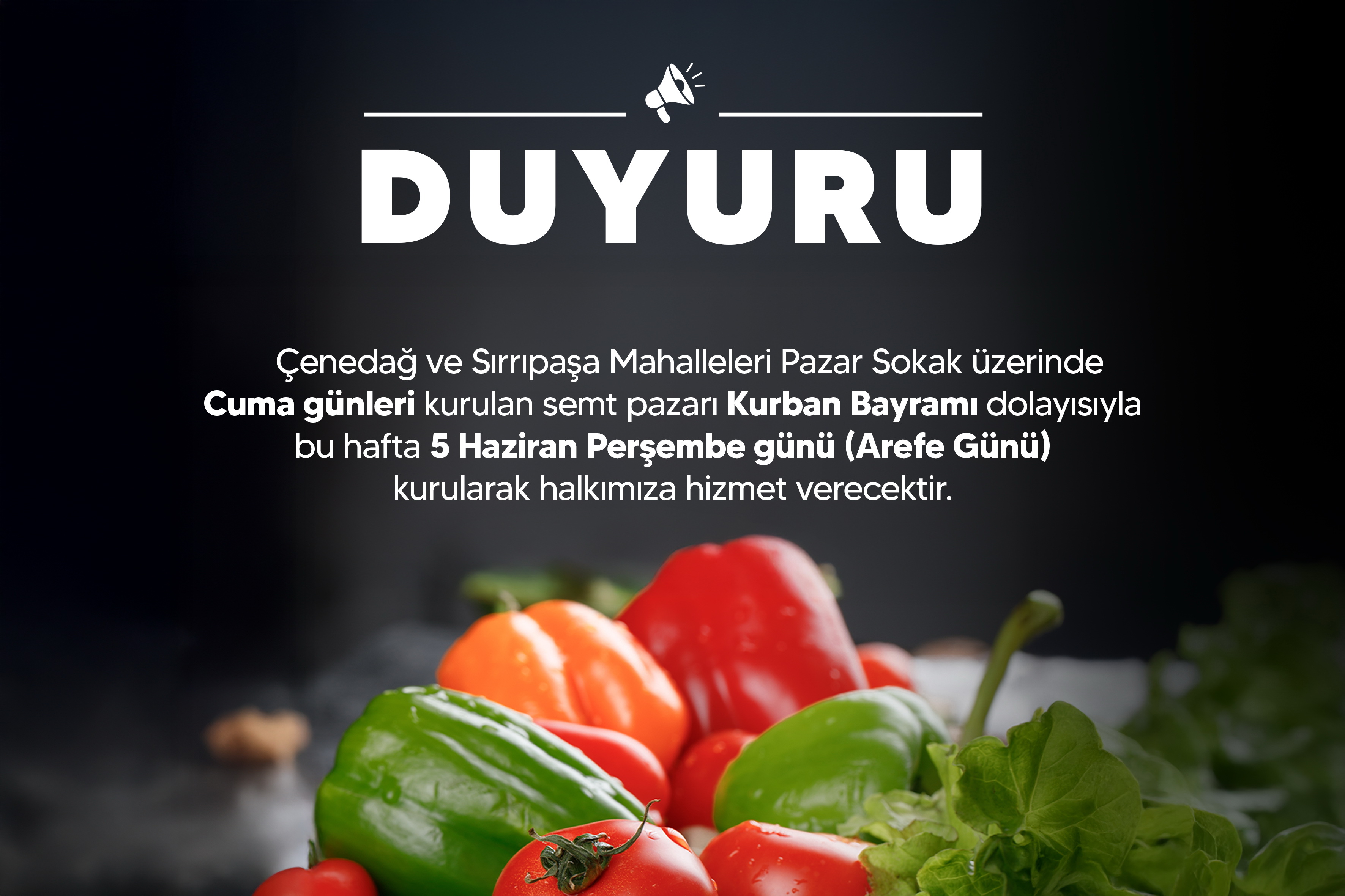 Merkez Semt Pazar Arefe Gn Kurulacak
