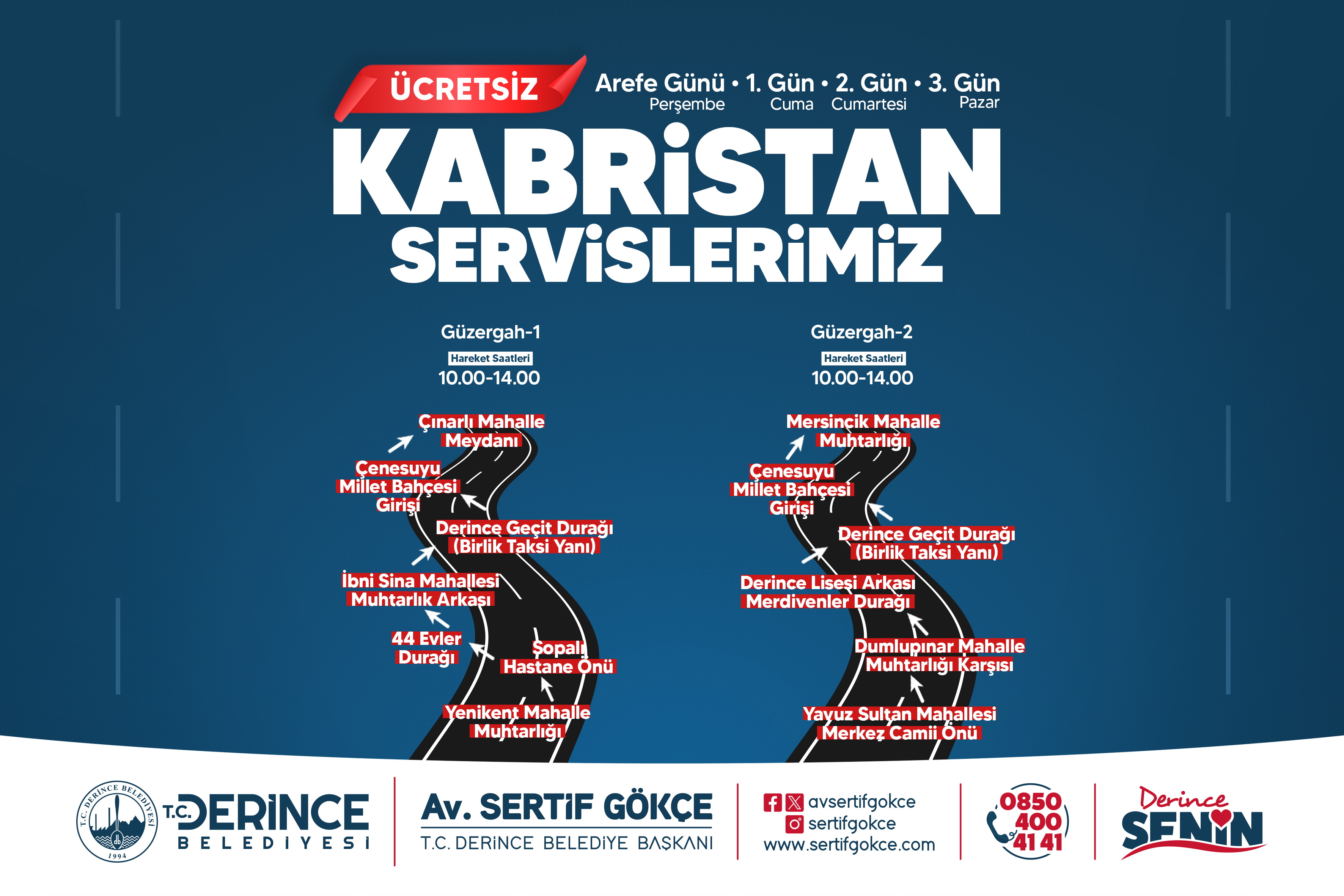 Bayramda Mezarlklara cretsiz Ulam